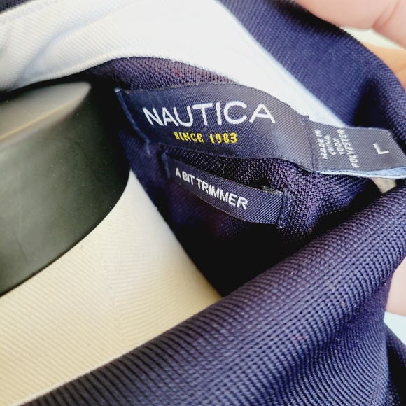 Nautica navy stripe performance polo - Picture 5 of 6